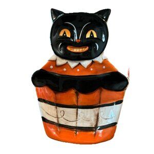 Johanna Parker Transpac Halloween Black Cat Cupcake Spoon Rest New NWT Vtg Look